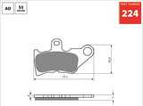 #224/S3 GOLDFREN SINTERED SPORTS PADS